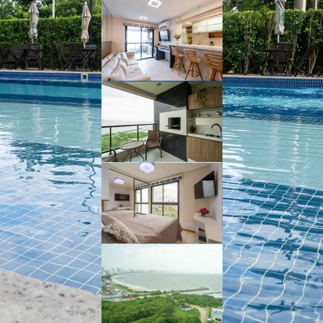 Apto Vista Mar 3 Quartos Ares Condicionados Cozinha Completa Piscina Academia Playground Infantil Salao De Jogos A 50M Praia Reserve Agora Mesmo! Penha